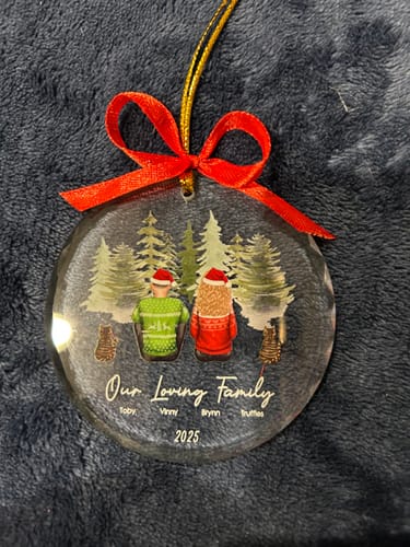Customer photo review of First Christmas As Family Christmas Personalized Decorative Circle Ornament