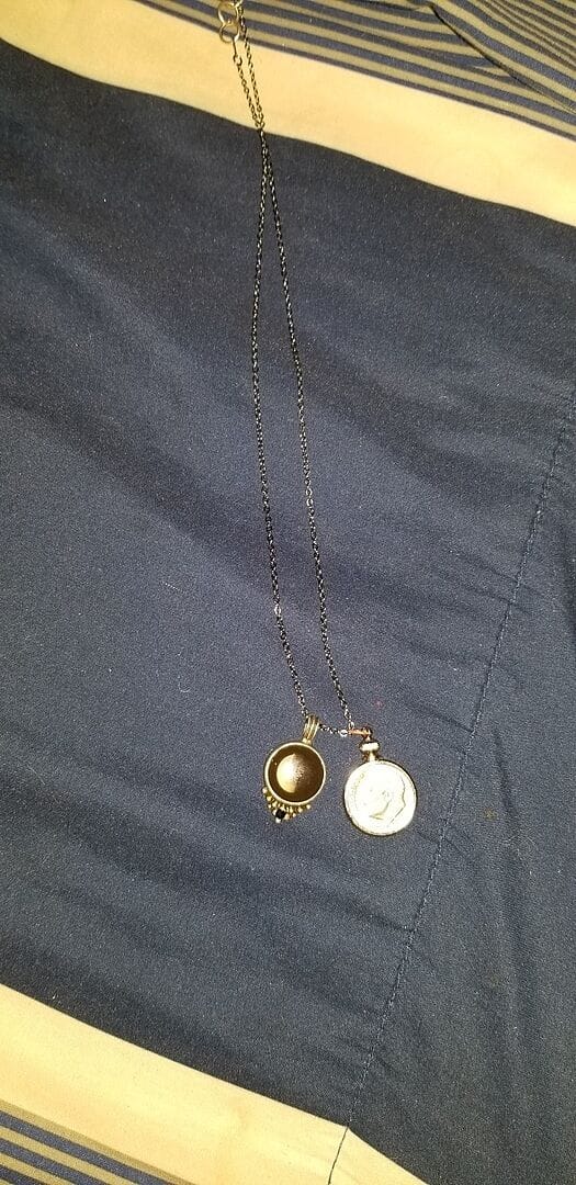 Customer photo review of Classic Pendant Necklace With Black Crystal