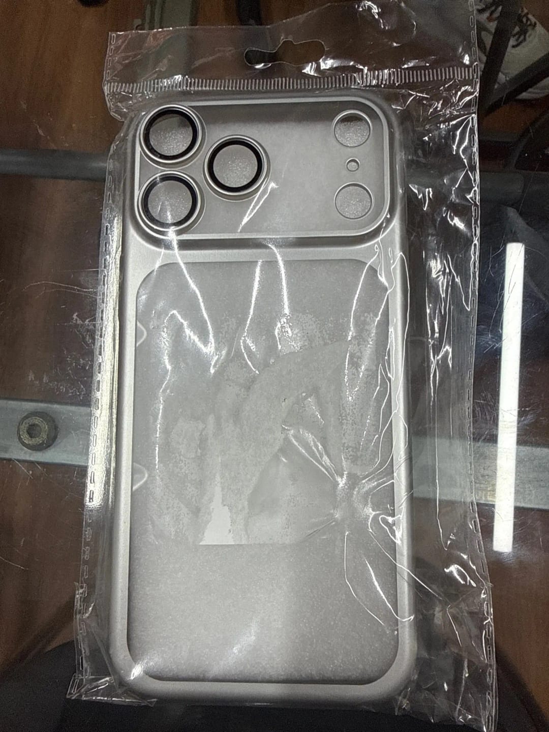 Customer photo review of LuxuryKase Hybrid Frosted Clear Case | Matte Hard Back Cover | Metallic Frame | Shockproof Slim Design | Anti-Fingerprint | In-Built Camera Lens Protection For iPhone