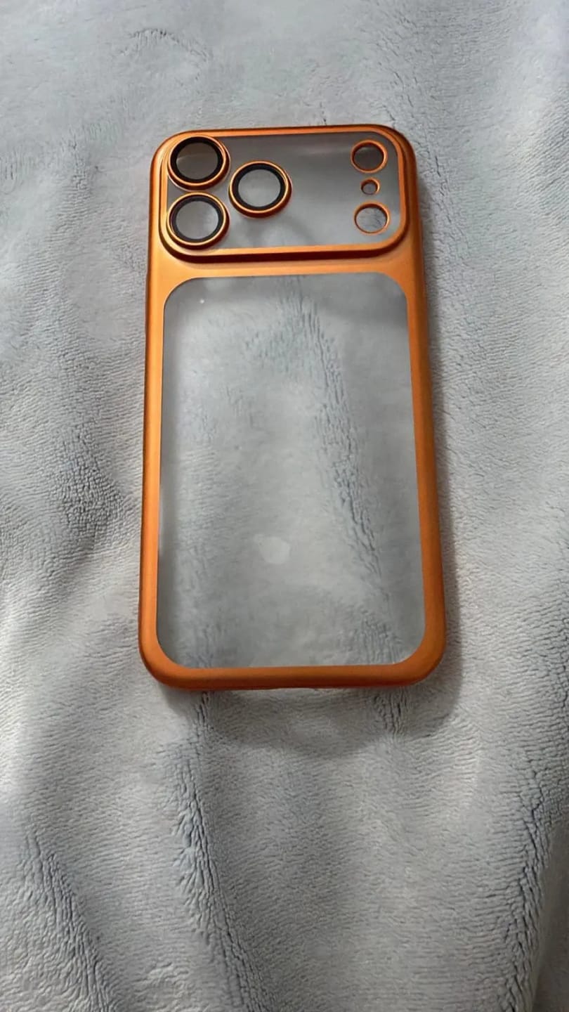 Customer photo review of LuxuryKase Hybrid Frosted Clear Case | Matte Hard Back Cover | Metallic Frame | Shockproof Slim Design | Anti-Fingerprint | In-Built Camera Lens Protection For iPhone