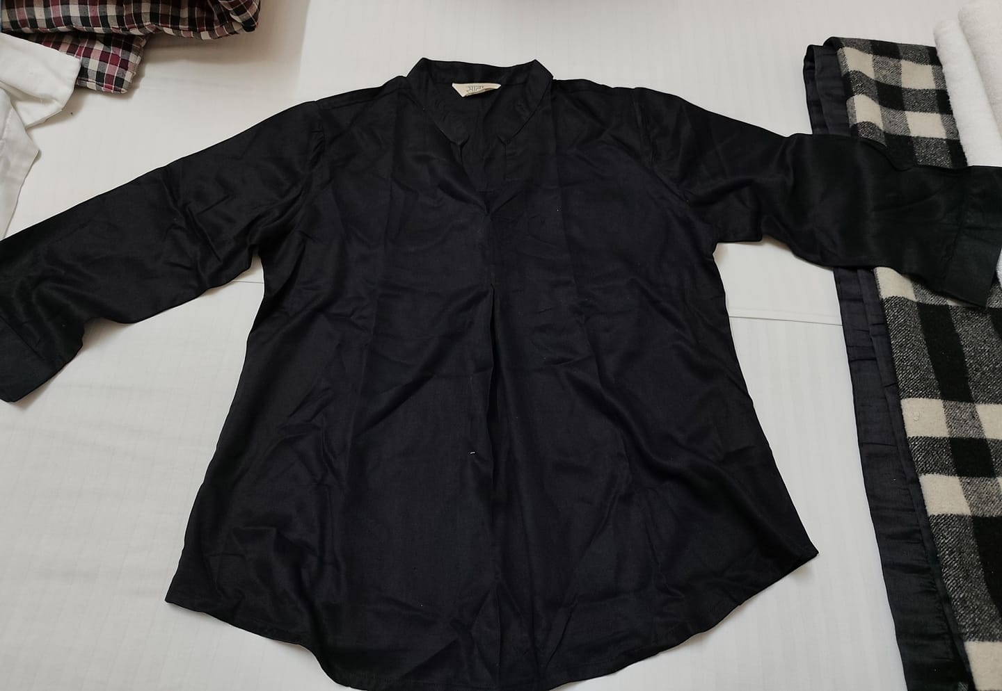 Customer photo review of Women Black Viscose Pleated Top