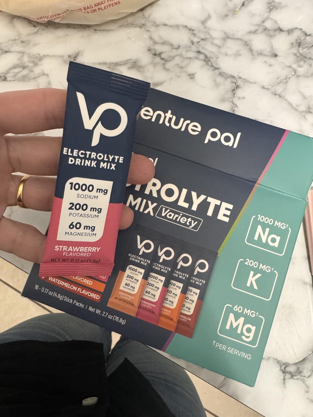 Customer photo review of High Sodium Sugar-Free Electrolyte Powder Packets