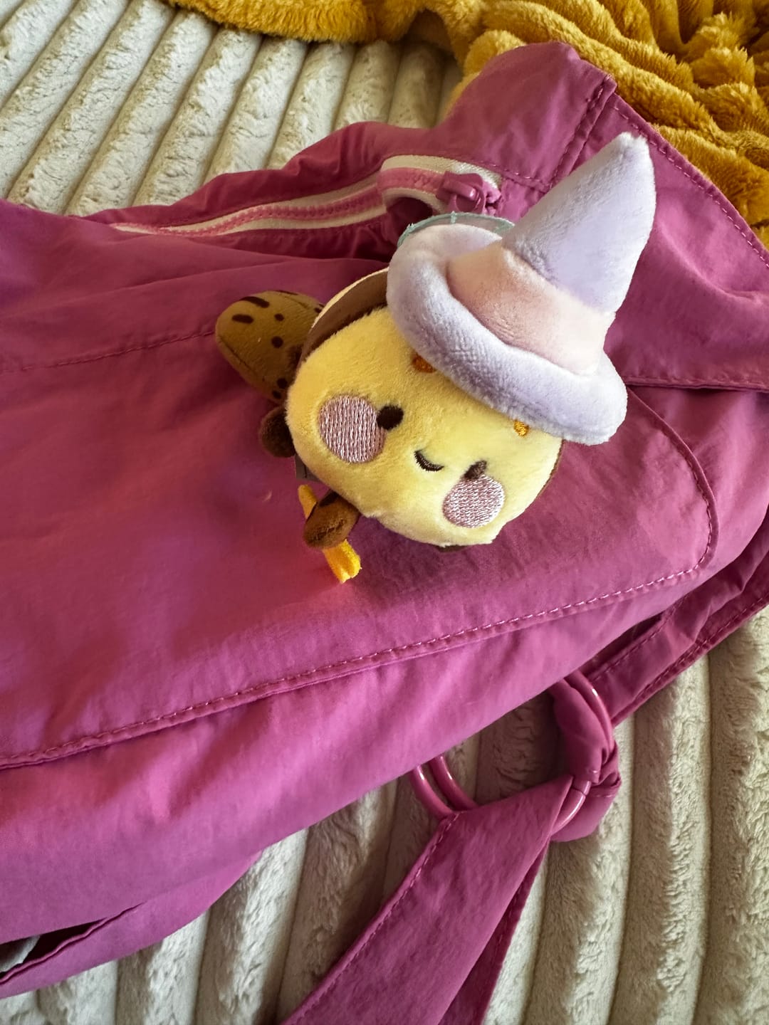 Customer photo review of PRE-ORDER | Bumblebutt & The Pastel Witch Keychain | Kawaii Bee Witch Plush on Broom | Cute Halloween Keyring