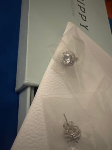 Customer photo review of MOISSANITE ROYAL STUDS.