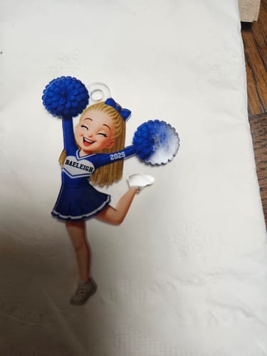Customer photo review of Personalized 3D Effect Cheerleader Girl Personalized Acrylic Ornament, Christmas Gift for Daughter, for Granddaughter