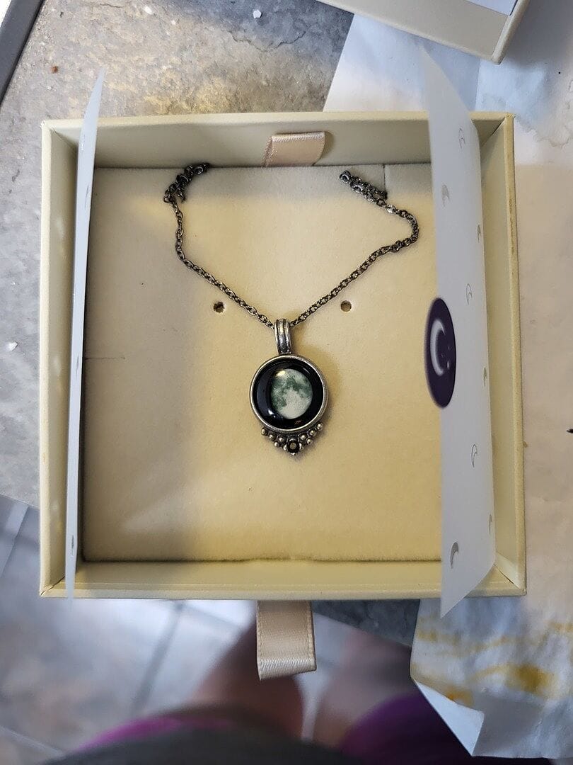 Customer photo review of Classic Pendant Necklace With Black Crystal
