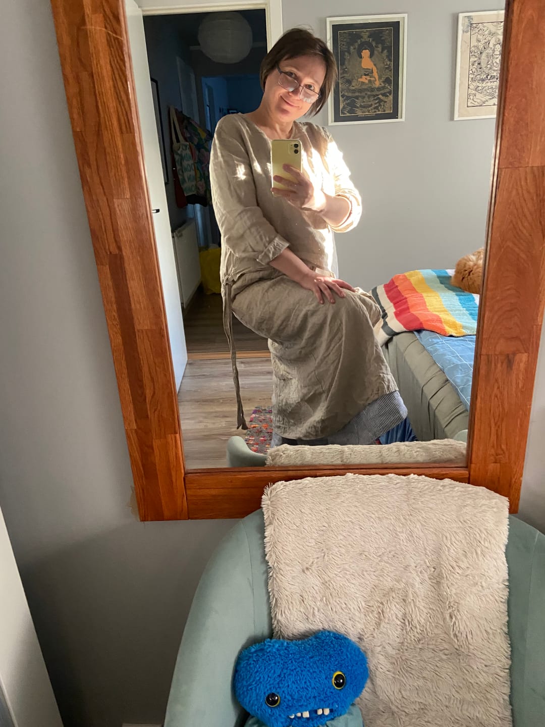 Customer photo review of Oversized Linen Tunic Shirt