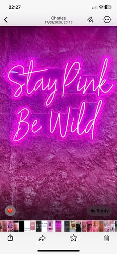 Customer photo review of Custom Neon: Stay Pink Be Wi...