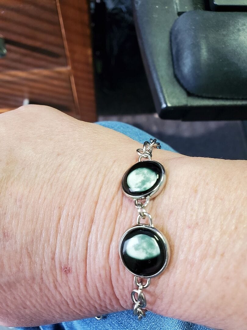 Customer photo review of Two Moon Bracelet in Stainless Steel
