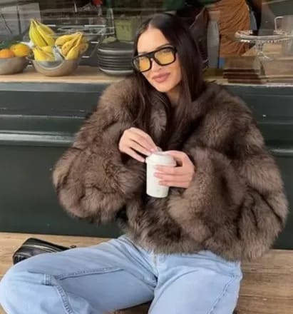 Customer photo review of Coreen Faux Fur Coat