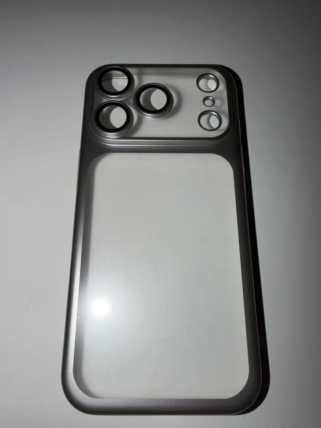Customer photo review of LuxuryKase Hybrid Frosted Clear Case | Matte Hard Back Cover | Metallic Frame | Shockproof Slim Design | Anti-Fingerprint | In-Built Camera Lens Protection For iPhone