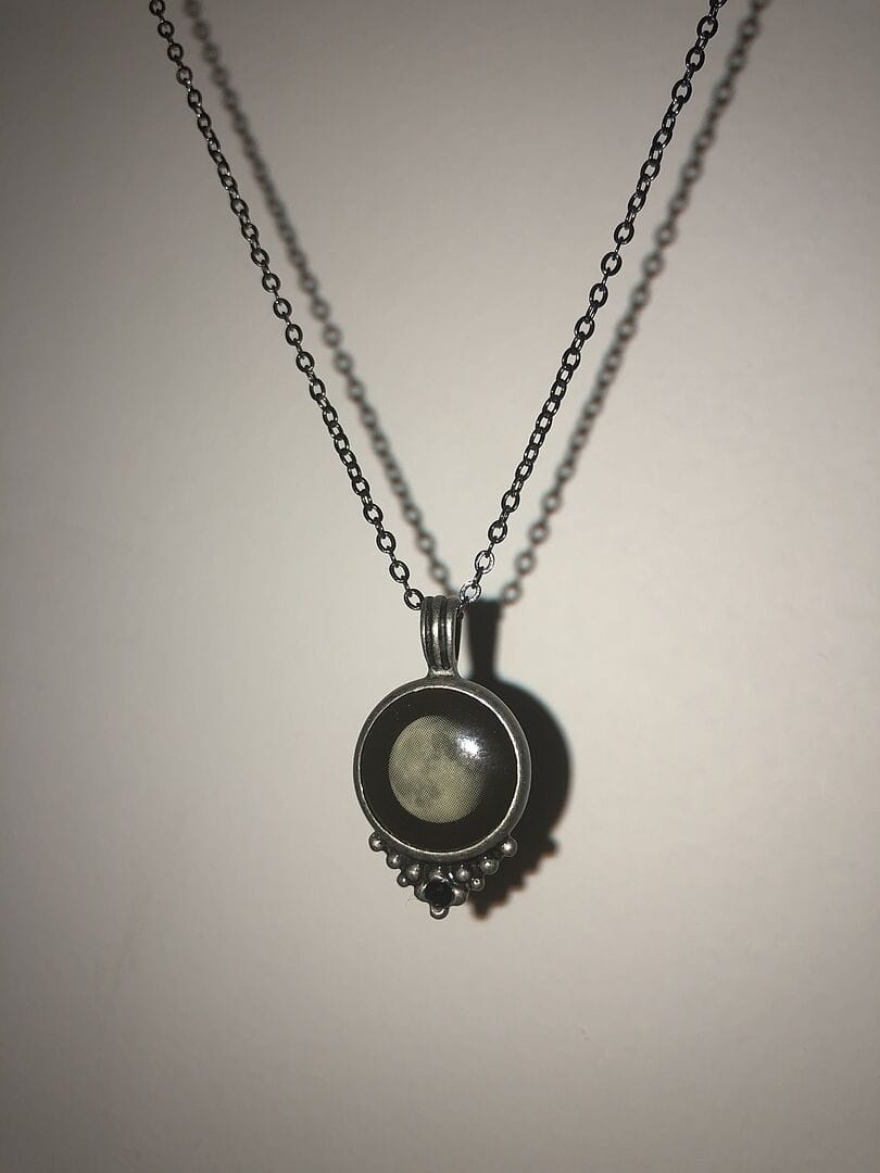 Customer photo review of Classic Pendant Necklace With Black Crystal