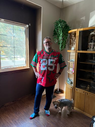 Customer photo review of Custom Red Yellow-White Personalized Star Pattern Design Authentic Football Jersey