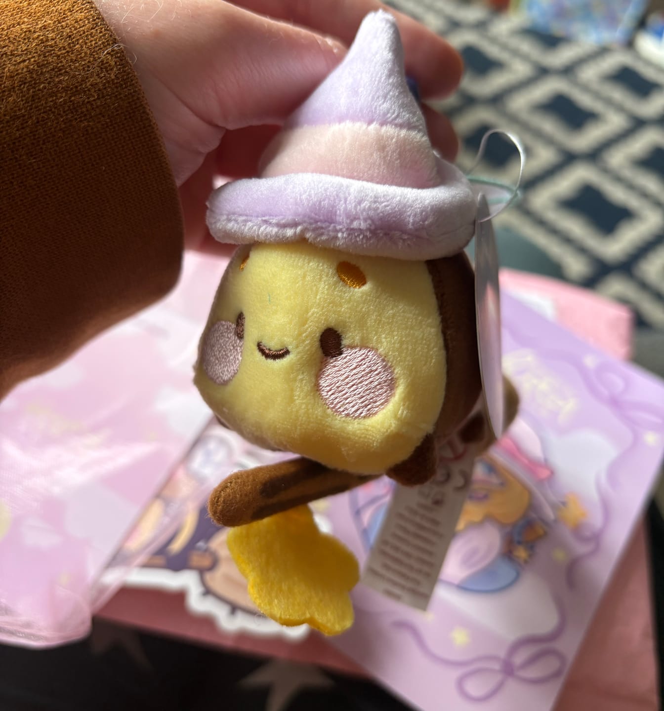 Customer photo review of PRE-ORDER | Bumblebutt & The Pastel Witch Keychain | Kawaii Bee Witch Plush on Broom | Cute Halloween Keyring