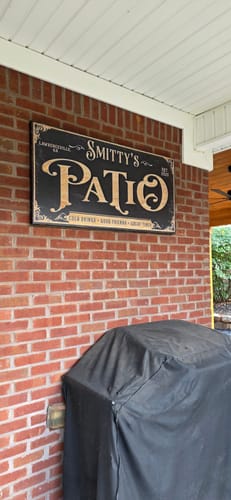Customer photo review of Personalized Patio Sign II