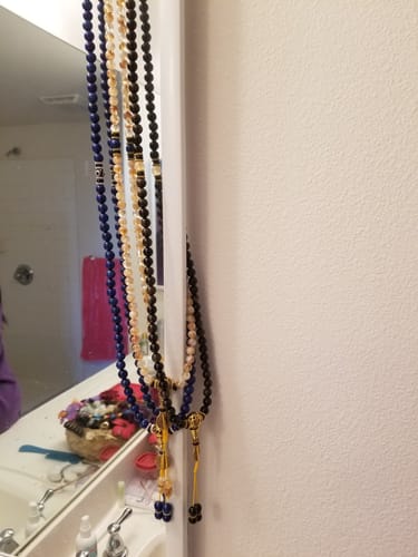 Customer photo review of Natural Garnet Mala of Spiritual Renewal