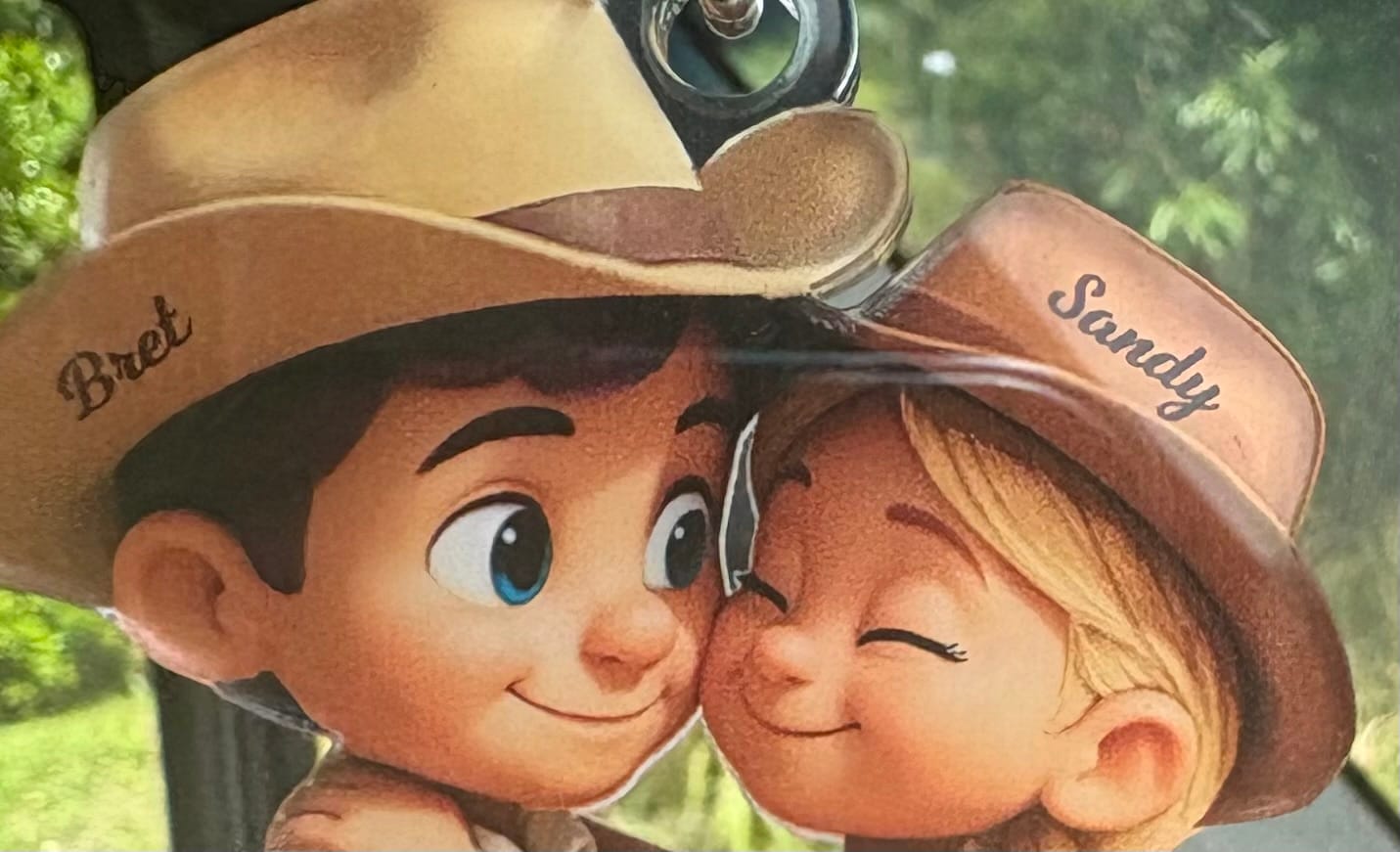 Customer photo review of Cartoon Style Countryside Couple Cowboy Cowgirl Car Accessories Personalized Hanger Ornament
