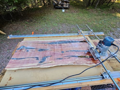 Customer photo review of 48" Cross Bars For Router Sled (Pair-Set Of 2)