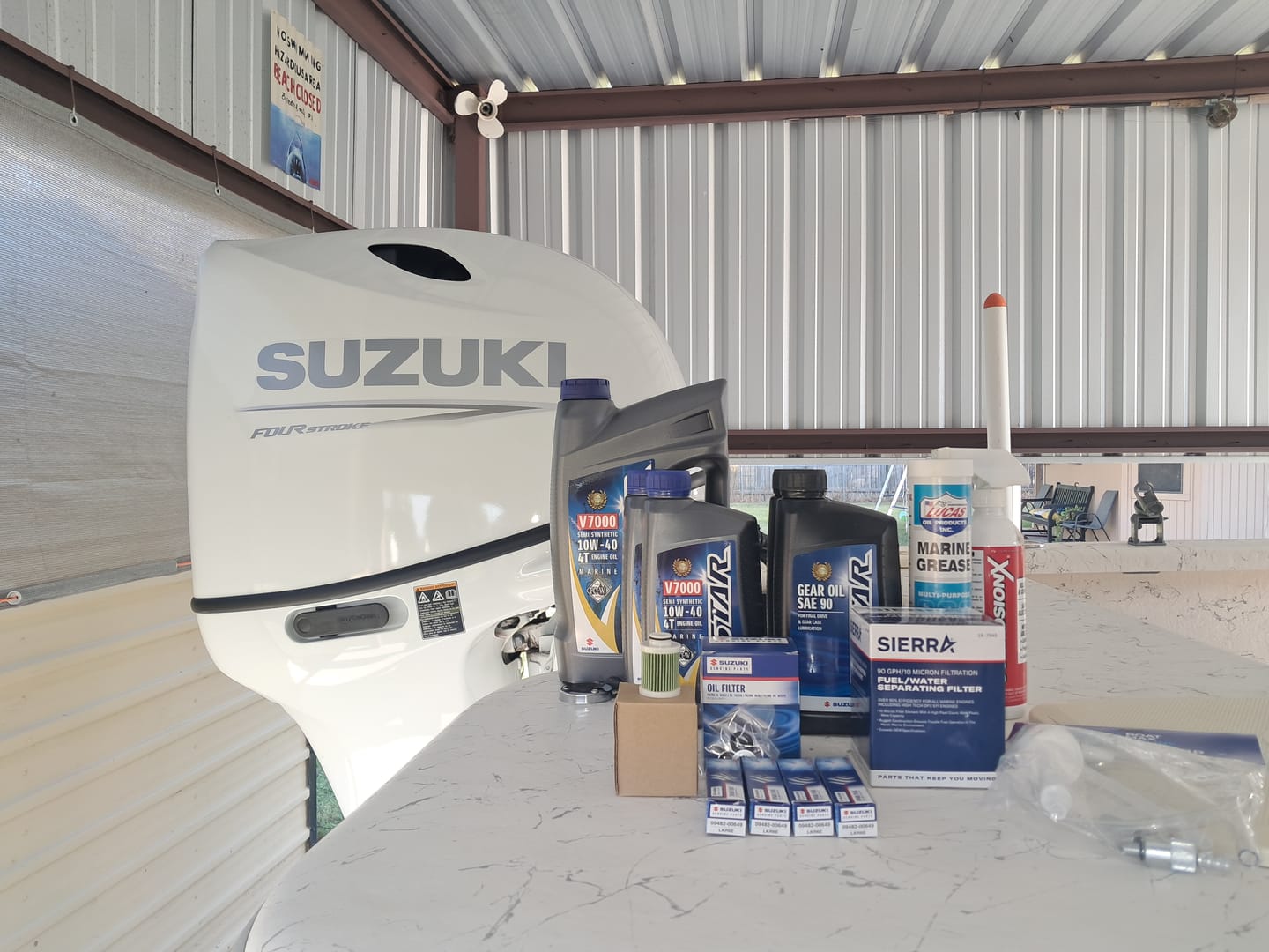 Customer photo review of Suzuki Outboard Complete Oil Change - DF115A/115B/140A/140B