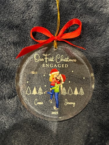 Customer photo review of First Christmas As Family Christmas Personalized Decorative Circle Ornament