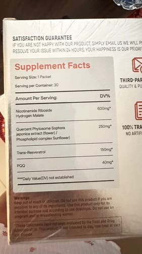 Customer photo review of NAD+ Berry Flavor Drink Mix Celivida®