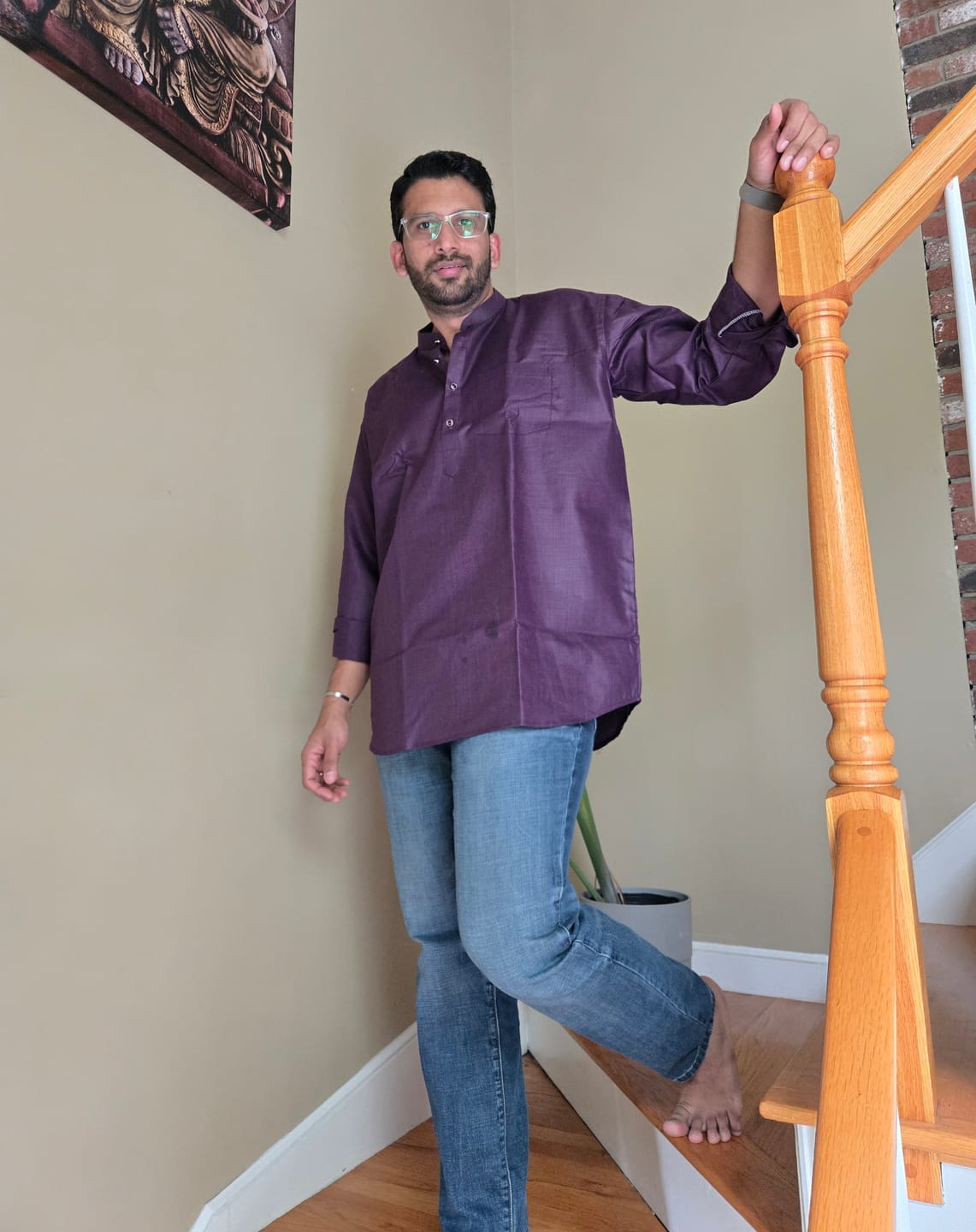 Customer photo review of Dark Purple Short Kurta