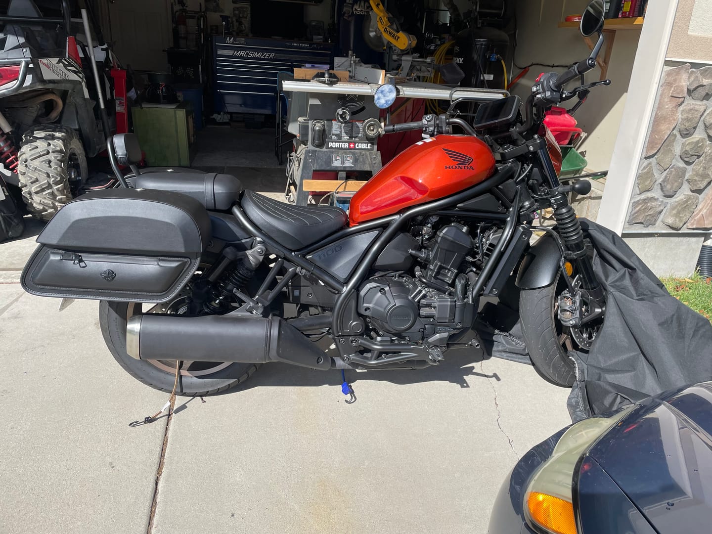 Customer photo review of 28L - Pantheon Medium Quick Mount Honda Rebel 1100 Motorcycle Saddlebags