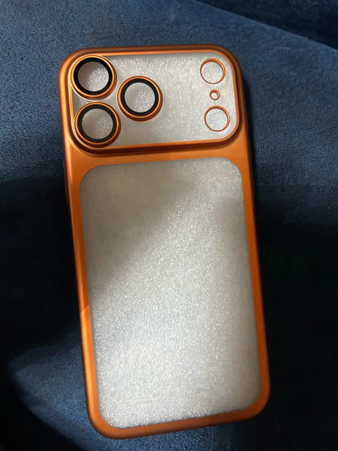 Customer photo review of LuxuryKase Hybrid Frosted Clear Case | Matte Hard Back Cover | Metallic Frame | Shockproof Slim Design | Anti-Fingerprint | In-Built Camera Lens Protection For iPhone