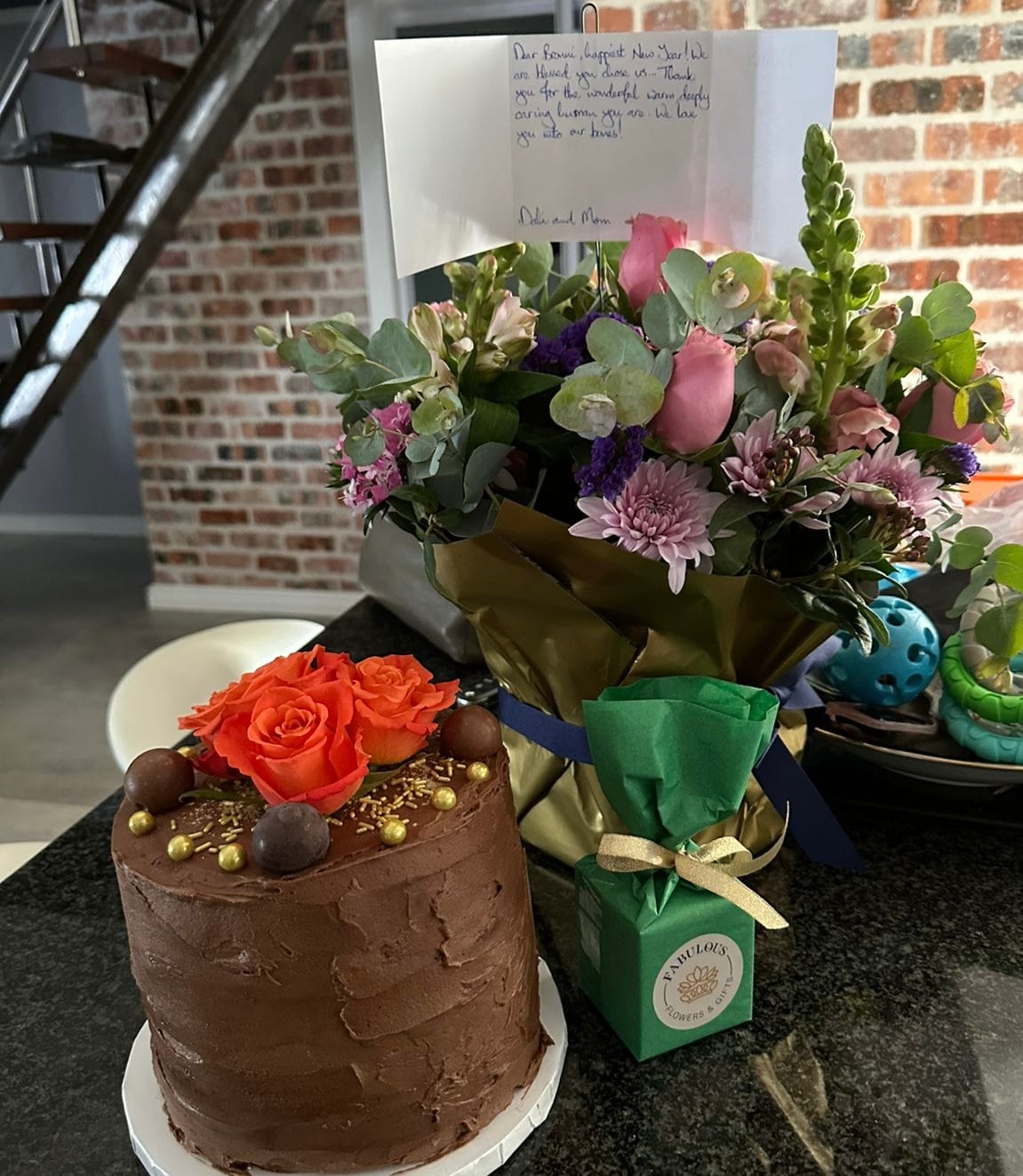 Customer photo review of Decadent Rose Chocolate Cake