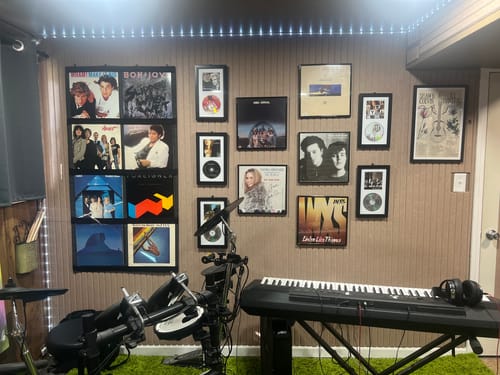 Customer photo review of 12" Vinyl Record Display Frame - LP Wall Storage