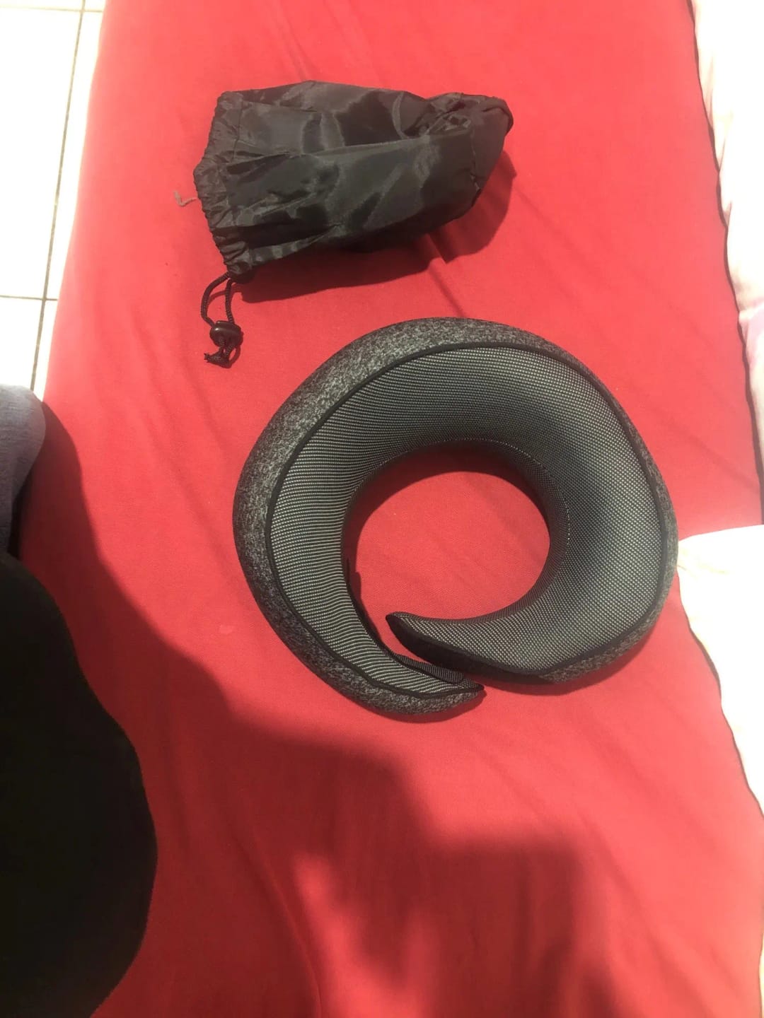 Customer photo review of Memory Foam Travel Pillow