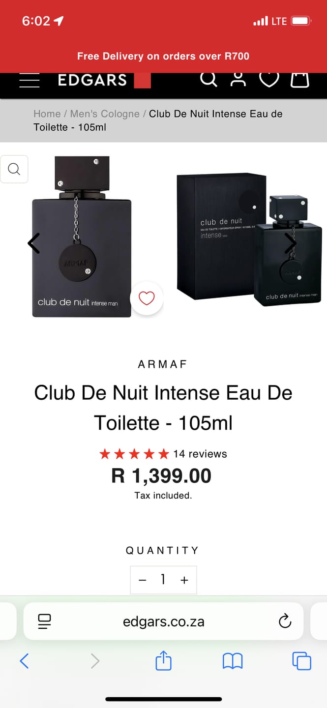 Customer photo review of Club De Nuit Intense Man EDT 105ml