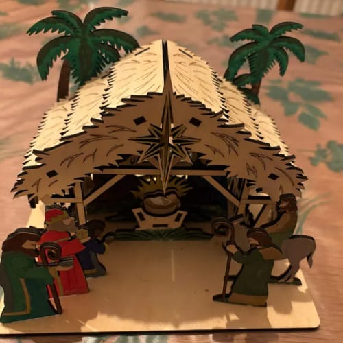 Customer photo review of Nativity scene miniatures laser cut svg file