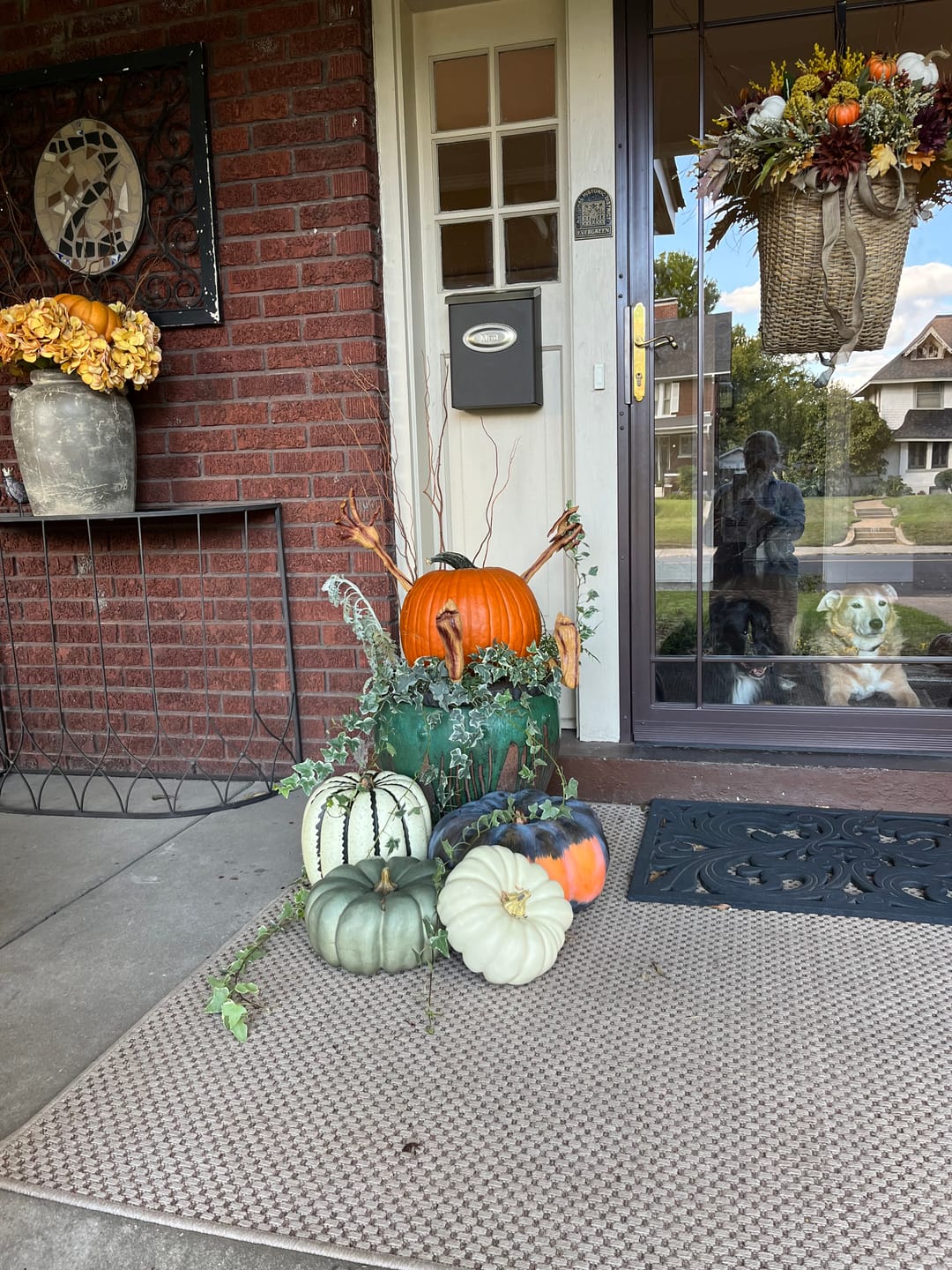 Customer photo review of Oversized Striped Faux Pumpkin