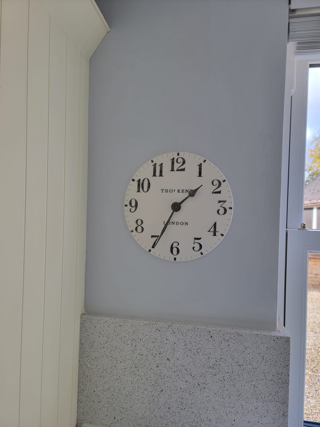 Customer photo review of Thomas Kent London. Arabic Wall Clock 12" (31cm) Limestone