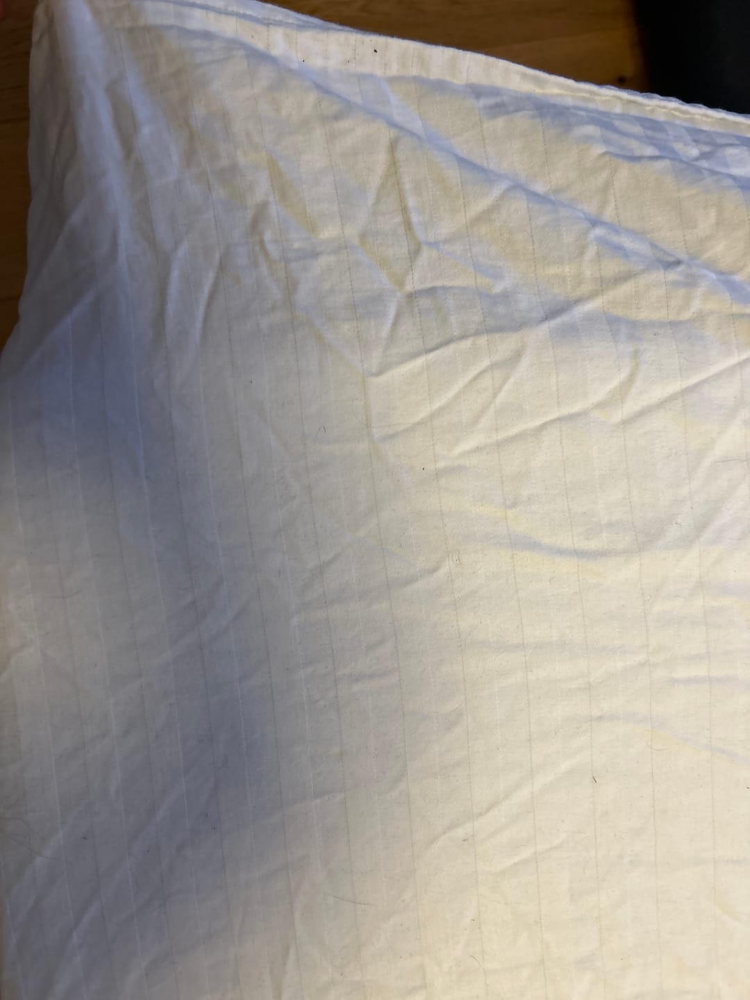 Customer photo review of 100% Cotton Striped White Percale Sheeting Fabric - 118" Wide