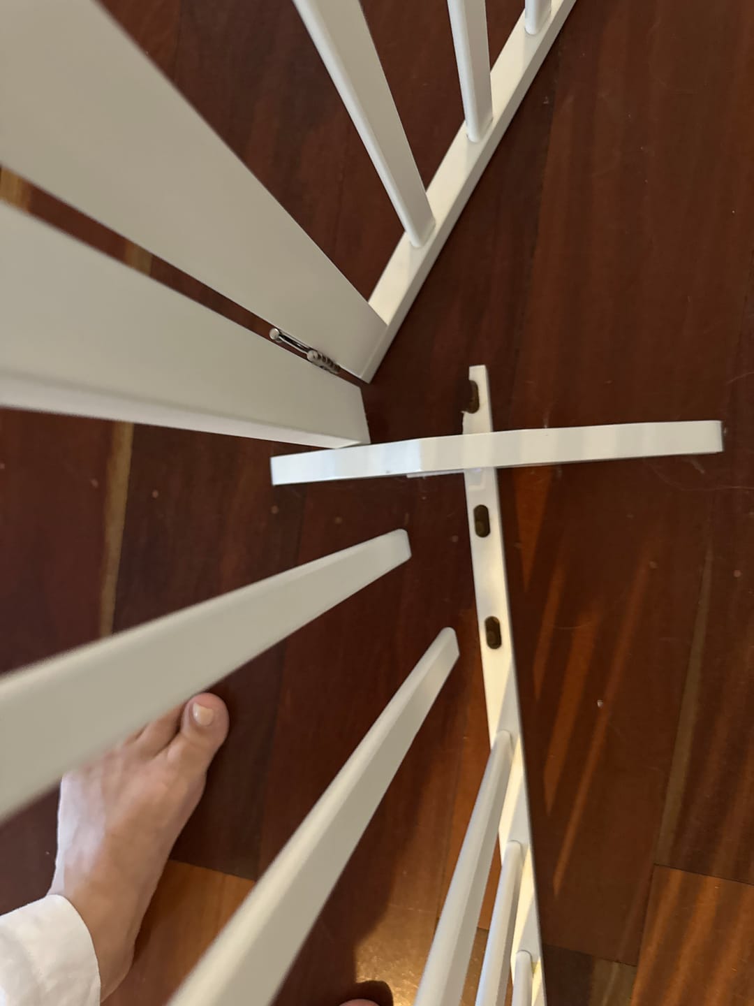 Customer photo review of Wooden Pet Gate - White
