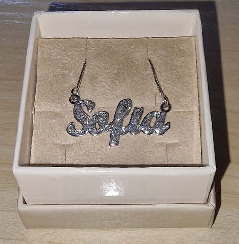 Customer photo review of Collana Nome Glitterato