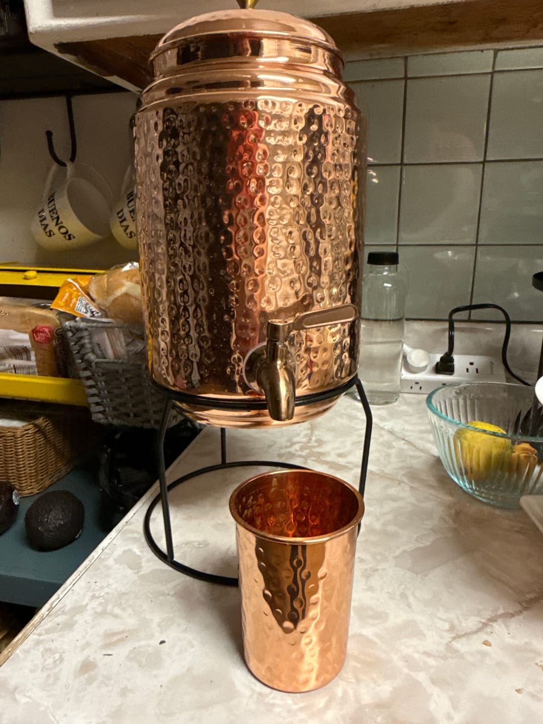 Customer photo review of 5L Pure Copper Water Dispenser with 100ml Cups & Stand