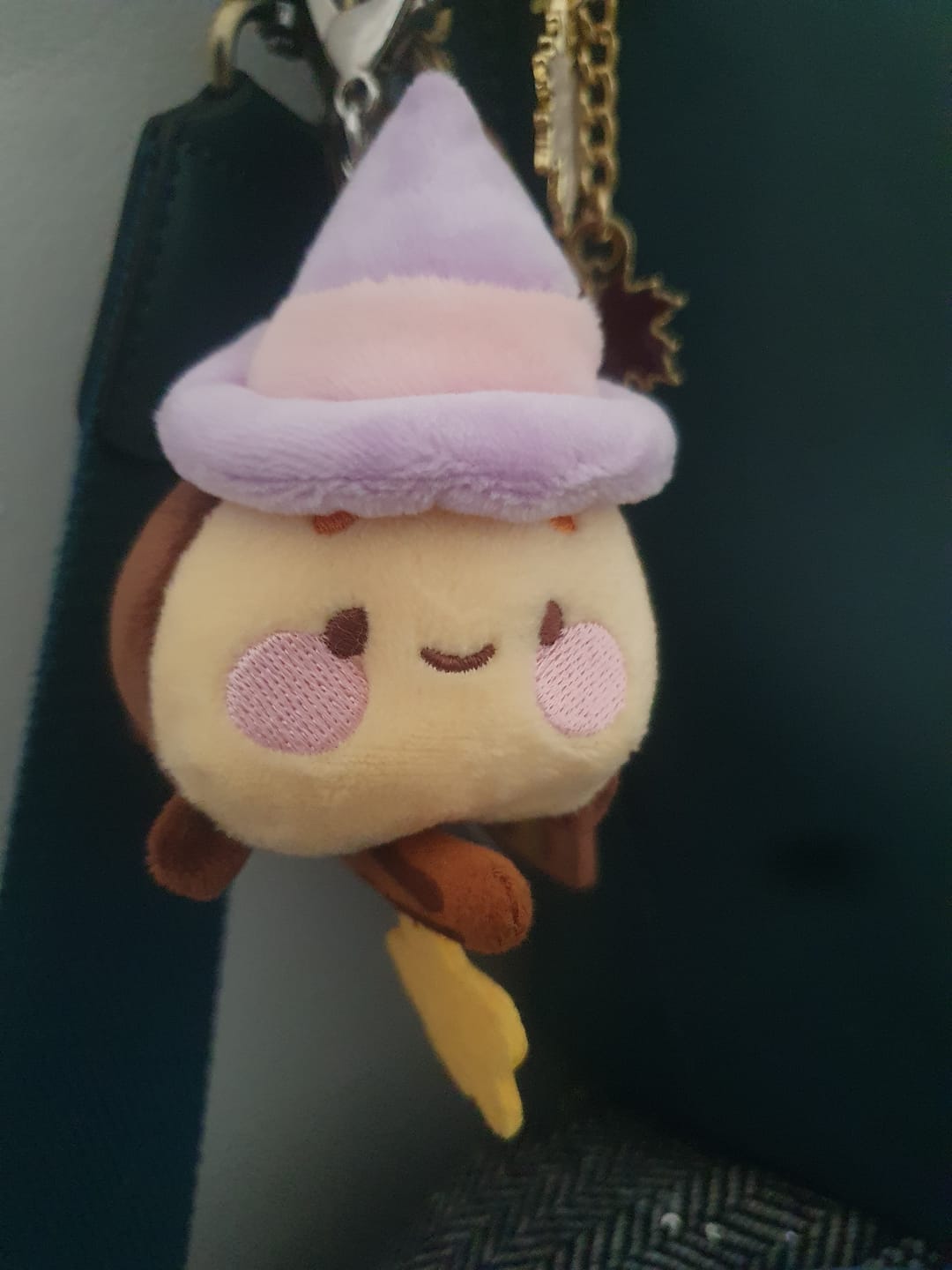 Customer photo review of PRE-ORDER | Bumblebutt & The Pastel Witch Keychain | Kawaii Bee Witch Plush on Broom | Cute Halloween Keyring