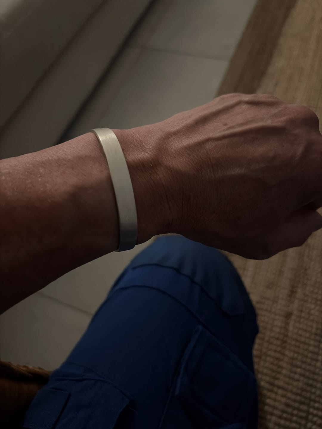 Customer photo review of Engravable Cuff Bracelet for Men