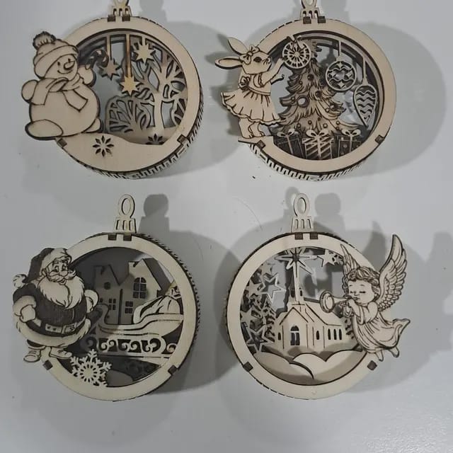Customer photo review of Flexible Christmas characters ornaments 6 bundle laser cut svg file