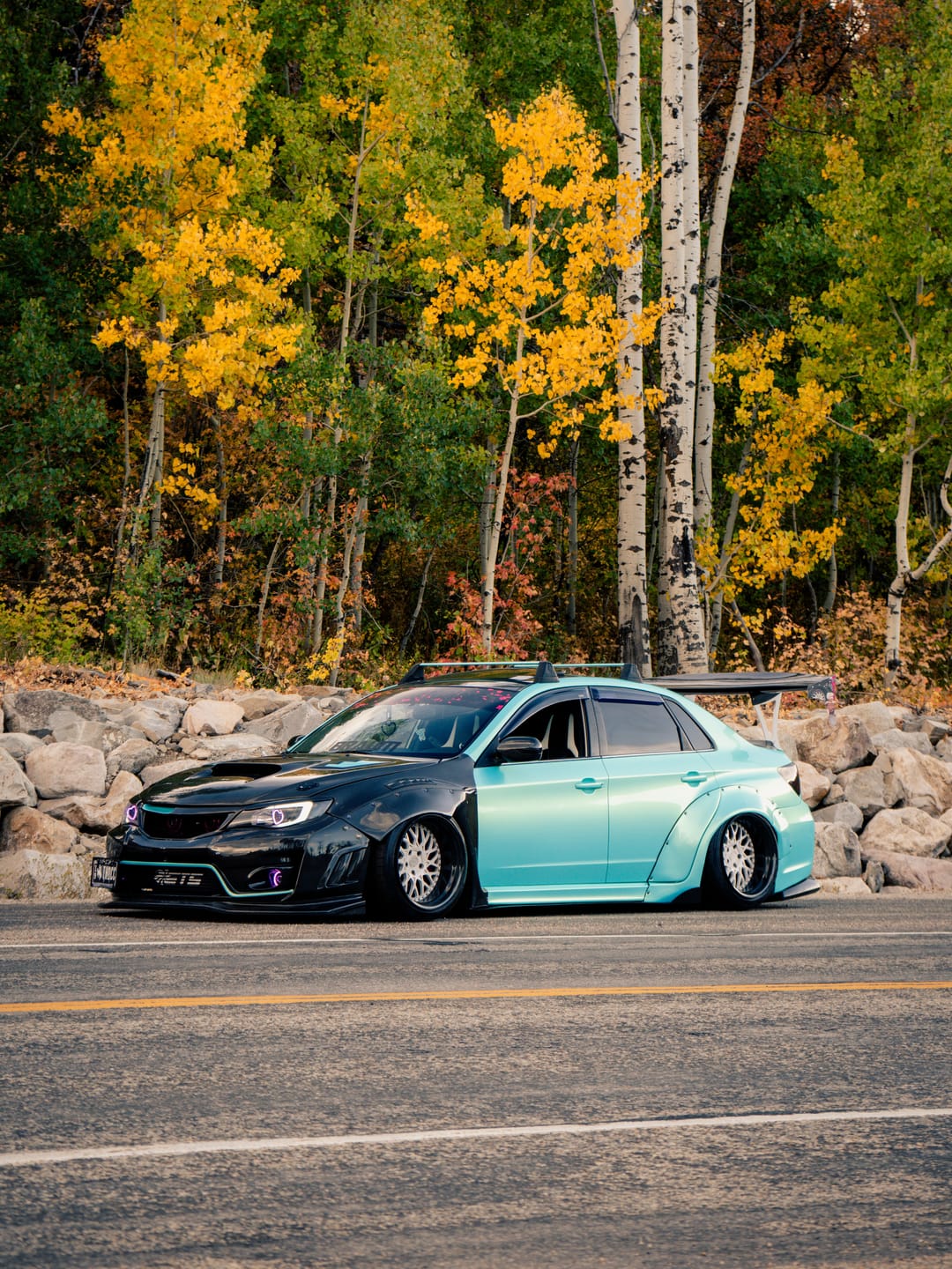 Customer photo review of Candy Metallic Neon Ice Blue Vinyl Wrap