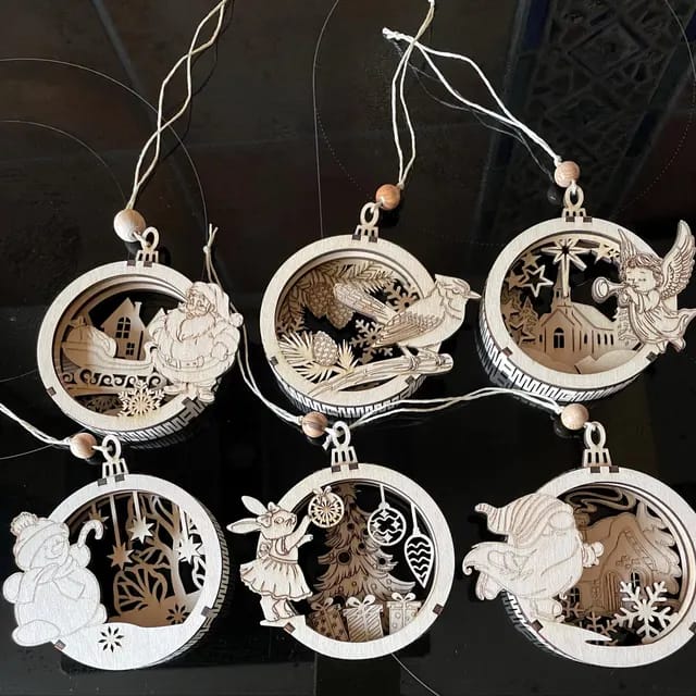 Customer photo review of Flexible Christmas characters ornaments 6 bundle laser cut svg file