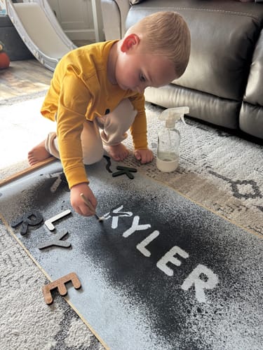 Customer photo review of Magic Canvas & Brush Set: Paint with just water!