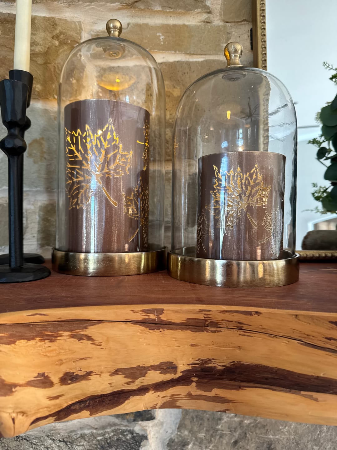 Customer photo review of Bronze Maple Leaf Cutout Lanterns | Fall Candle Holders