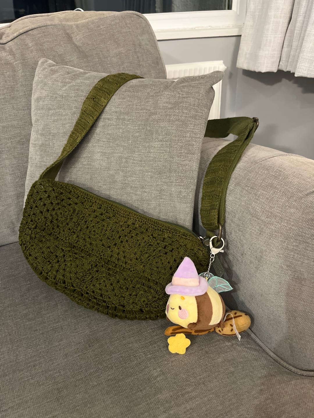 Customer photo review of PRE-ORDER ✨ Bumblebutt & The Pastel Witch Keychain | Kawaii Bee Witch Plush on Broom | Cute Halloween Keyring