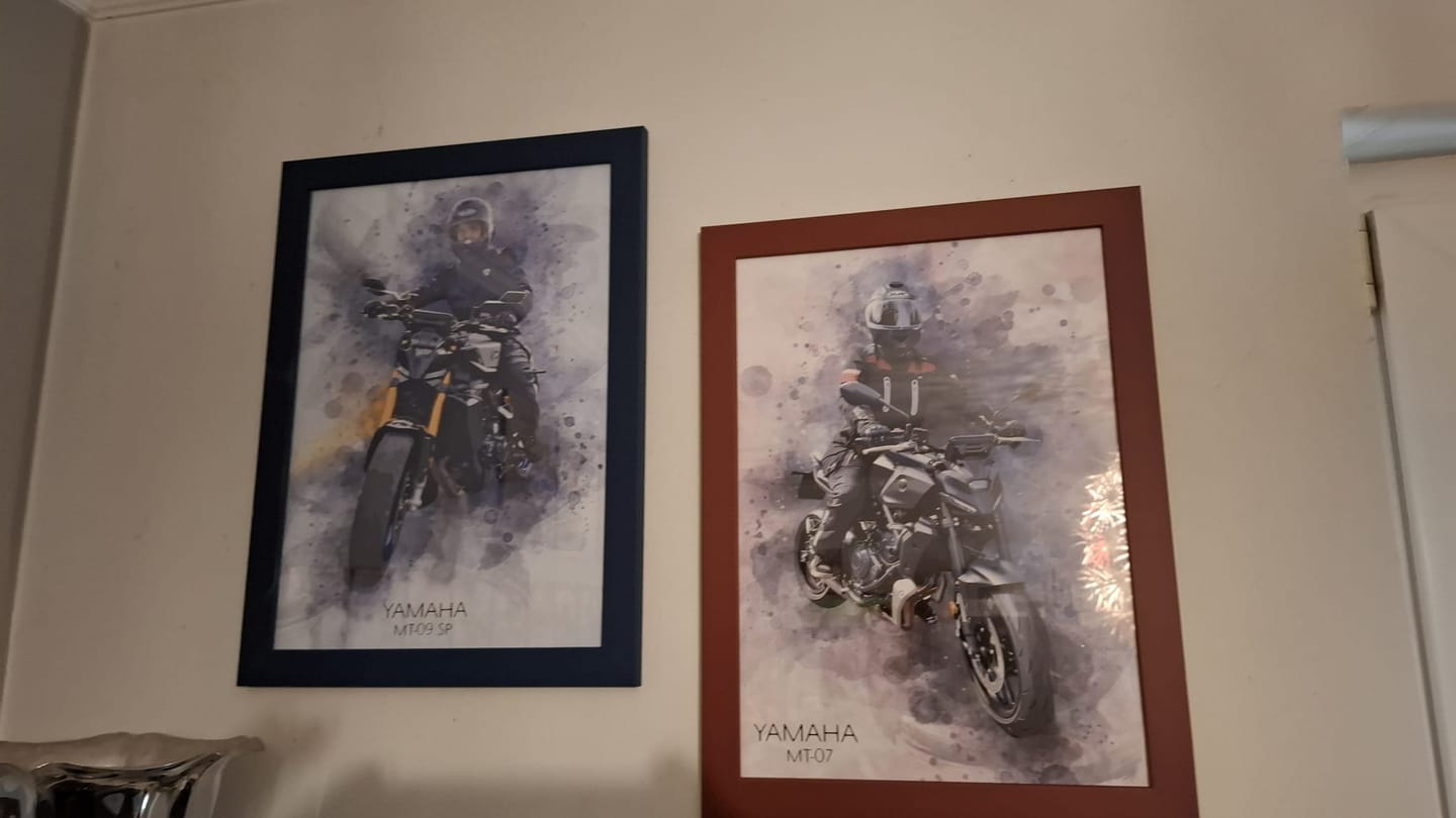 Customer photo review of Dein Motorroad als Aquarell Poster | Geschenk für Motorradfahrer
