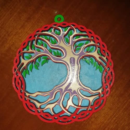 Customer photo review of Laser cut multilayer mandala wall art tree svg file