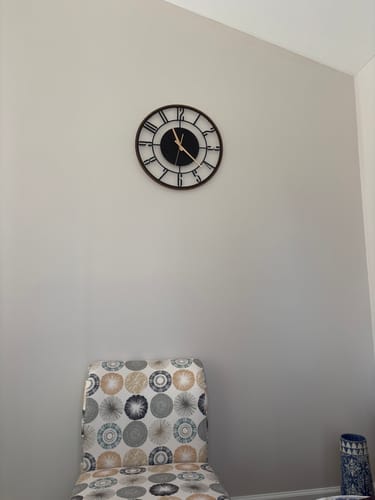 Customer photo review of METAL WALL CLOCK with Wooden Corners